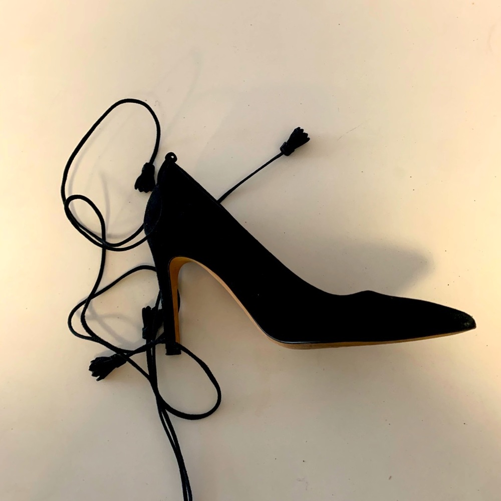 J.Crew Suede Lace-up Heels, size 6